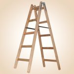 Kétrészes létra, Strend Pro Profi, 2 x 5 fokos, fa, 153 cm, 150 kg teherbírás, kétoldalas kivitel, háztartási és ipari használatra