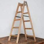 Kétrészes létra, Strend Pro Profi, 2 x 5 fokos, fa, 153 cm, 150 kg teherbírás, kétoldalas kivitel, háztartási és ipari használatra