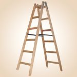 Kétrészes létra, Strend Pro Profi, 2 x 6 fokos, fa, 182 cm, 150 kg teherbírás, kétoldalas kivitel, háztartási és ipari használatra