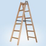 Kétrészes létra, Strend Pro Profi, 2 x 6 fokos, fa, 182 cm, 150 kg teherbírás, kétoldalas kivitel, háztartási és ipari használatra