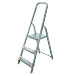 Festőlétra, ALVE Eurostyl 1913, 3 fokos, 55 cm, ezüst, alumínium, összecsukható, egyoldalas