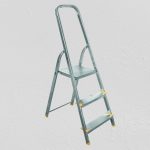 Festőlétra, ALVE Eurostyl 1913, 3 fokos, 55 cm, ezüst, alumínium, összecsukható, egyoldalas