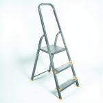 Festőlétra, ALVE Eurostyl 1913, 3 fokos, 55 cm, ezüst, alumínium, összecsukható, egyoldalas