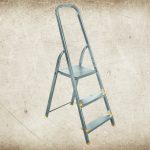 Festőlétra, ALVE Eurostyl 1913, 3 fokos, 55 cm, ezüst, alumínium, összecsukható, egyoldalas