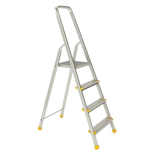 Festőlétra, ALVE Eurostyl 1914, 4 fokos, 76 cm, ezüst, alumínium, összecsukható, egyoldalas