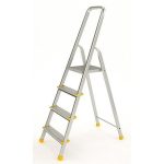 Festőlétra, ALVE Eurostyl 1914, 4 fokos, 76 cm, ezüst, alumínium, összecsukható, egyoldalas