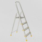 Festőlétra, ALVE Eurostyl 1914, 4 fokos, 76 cm, ezüst, alumínium, összecsukható, egyoldalas