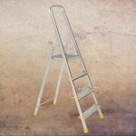 Festőlétra, ALVE Eurostyl 1914, 4 fokos, 76 cm, ezüst, alumínium, összecsukható, egyoldalas