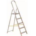 Festőlétra, ALVE Eurostyl 1915, 5 fokos, 98 cm, ezüst, alumínium, összecsukható, egyoldalas