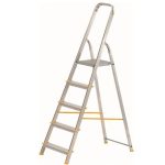 Festőlétra, ALVE Eurostyl 1915, 5 fokos, 98 cm, ezüst, alumínium, összecsukható, egyoldalas