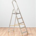 Festőlétra, ALVE Eurostyl 1915, 5 fokos, 98 cm, ezüst, alumínium, összecsukható, egyoldalas