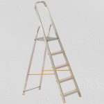 Festőlétra, ALVE Eurostyl 1915, 5 fokos, 98 cm, ezüst, alumínium, összecsukható, egyoldalas