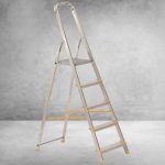 Festőlétra, ALVE Eurostyl 1915, 5 fokos, 98 cm, ezüst, alumínium, összecsukható, egyoldalas