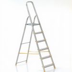 Festőlétra, ALVE Eurostyl 1916, 6 fokos, 119 cm, ezüst, alumínium, összecsukható, egyoldalas