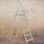 Festőlétra, ALVE Eurostyl 1916, 6 fokos, 119 cm, ezüst, alumínium, összecsukható, egyoldalas