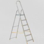 Festőlétra, ALVE Eurostyl 1916, 6 fokos, 119 cm, ezüst, alumínium, összecsukható, egyoldalas