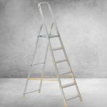 Festőlétra, ALVE Eurostyl 1916, 6 fokos, 119 cm, ezüst, alumínium, összecsukható, egyoldalas