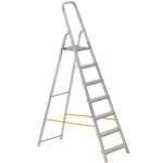 Festőlétra, ALVE Eurostyl 1917, 7 fokos, 141 cm, ezüst, alumínium, összecsukható, egyoldalas