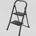 Fellépő, Strend Pro MINIFERO, 46cm, fekete, acél, 2 fokos, csúszásmentes, kapaszkodós