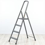 Festőlétra, Strend Pro ST-D4, 4 fokos, acél, 75 cm, szürke, összecsukható stabil kivitel