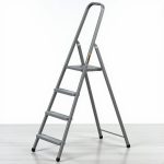 Festőlétra, Strend Pro ST-D4, 4 fokos, acél, 75 cm, szürke, összecsukható stabil kivitel