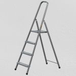 Festőlétra, Strend Pro ST-D4, 4 fokos, acél, 75 cm, szürke, összecsukható stabil kivitel