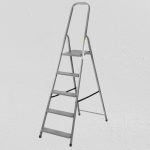 Festőlétra, Strend Pro ST-D5, 5 fokos, acél, 100 cm, szürke, összecsukható stabil kivitel