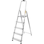 Festőlétra, StrendPro D5, 5 fokos, alumínium, 97 cm, ezüst, összecsukható, csúszásmentes kivitel