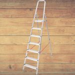 Festőlétra, StrendPro D7, 7 fokos, alumínium, 140 cm, ezüst, összecsukható, csúszásmentes kivitel