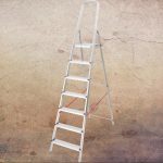 Festőlétra, StrendPro D7, 7 fokos, alumínium, 140 cm, ezüst, összecsukható, csúszásmentes kivitel