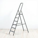 Festőlétra, Strend Pro ST-D6, 6 fokos, acél, 120 cm, szürke, összecsukható stabil kivitel