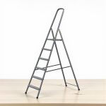 Festőlétra, Strend Pro ST-D6, 6 fokos, acél, 120 cm, szürke, összecsukható stabil kivitel