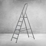 Festőlétra, Strend Pro ST-D6, 6 fokos, acél, 120 cm, szürke, összecsukható stabil kivitel