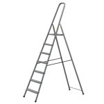 Festőlétra, Strend Pro ST-D7, 7 fokos, acél, 146 cm, szürke, összecsukható stabil kivitel