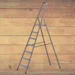 Festőlétra, Strend Pro ST-D7, 7 fokos, acél, 146 cm, szürke, összecsukható stabil kivitel