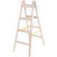 Kétrészes létra, Strend Pro, 2 x 4 fokos, fa, 130 cm, 150 kg teherbírás, kétoldalas kivitel, vödörtartó kampóval, horganyzott fém részek