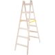 Kétrészes létra, Strend Pro, 2 x 6 fokos, fa, 190 cm, 150 kg teherbírás, kétoldalas kivitel, vödörtartó kampóval, horganyzott fém részek