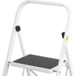 Festőlétra, Strend Pro LFD110, 3 fokos, 70cm, fehér, acél, csúszásgátlós, összecsukható