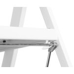 Festőlétra, Strend Pro LFD110, 3 fokos, 70cm, fehér, acél, csúszásgátlós, összecsukható