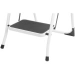 Fellépő, Strend Pro LFT105, 2 fokos, 45 cm, fehér, acél, csúszásgátlós, stabil lábú