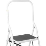 Festőlétra, Strend Pro LFT130, 3 fokos, 66 cm, acél, fehér, csúszásgátlós, összecsukható