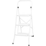 Fellépő, Strend Pro LFD130, 3 fokos, 113,5 cm, fehér, acél, csúszásgátlós, stabil lábú