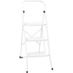 Fellépő, Strend Pro LFD130, 3 fokos, 113,5 cm, fehér, acél, csúszásgátlós, stabil lábú