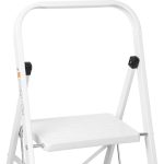 Fellépő, Strend Pro LFD130, 3 fokos, 113,5 cm, fehér, acél, csúszásgátlós, stabil lábú