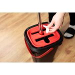 Felmosó szett, MagicHome QuickShine, 8 l, lapos, 360°-ban forgó fej, facsaró vödörrel, nedves és száraz tisztításhoz, 2 db mopfej