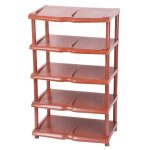 Strend Pro 5 polcos műanyag cipőtároló, barna, 48 x 30,5 x 86 cm