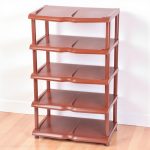 Strend Pro 5 polcos műanyag cipőtároló, barna, 48 x 30,5 x 86 cm