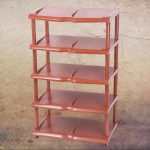 Strend Pro 5 polcos műanyag cipőtároló, barna, 48 x 30,5 x 86 cm