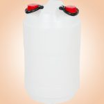 Élelmiszeripari hordó, J. P. Plast JPP-D, fehér, 50 l, 2 fogantyúval, kétnyílású, HDPE műanyag, UN minősítésű