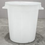 Élelmiszeripari hordó, ICS P480120B, fehér, 120 l, átmérő: 53 cm, magasság: 79 cm, 2 fogantyúval, fedél nélkül